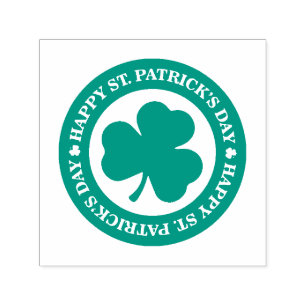 Sello Automático Green Irish Shamrock Happy St. Patrick's Day