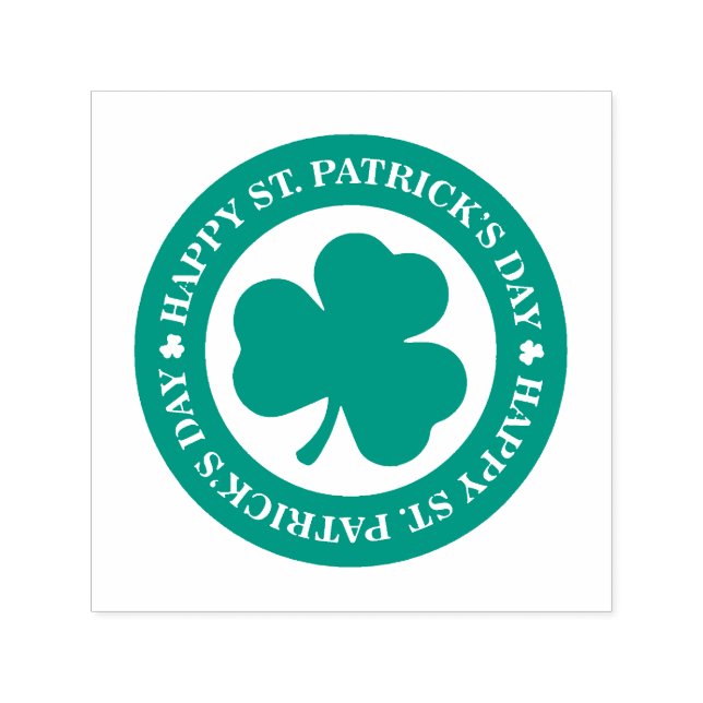 Sello Automático Green Irish Shamrock Happy St. Patrick's Day (Diseño)