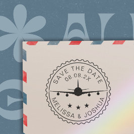 Sello Automático Guardar la fecha de Boda de viaje del avión de des