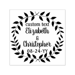 Sello Automático Guión de boda campestre en la que el Laurel ruso e