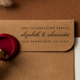 Sello Automático Guión de caligrafía elegante | Dirección de devolu