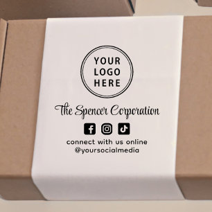 Sello Automático Guión de logotipo comercial promocional en redes s