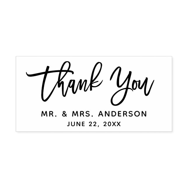 Sello Automático Guión de pincel moderno Gracias Boda (Diseño)