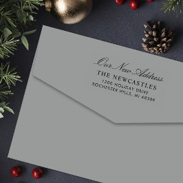 Sello Automático Guión Elegante Nuestra Nueva Dirección De Retorno