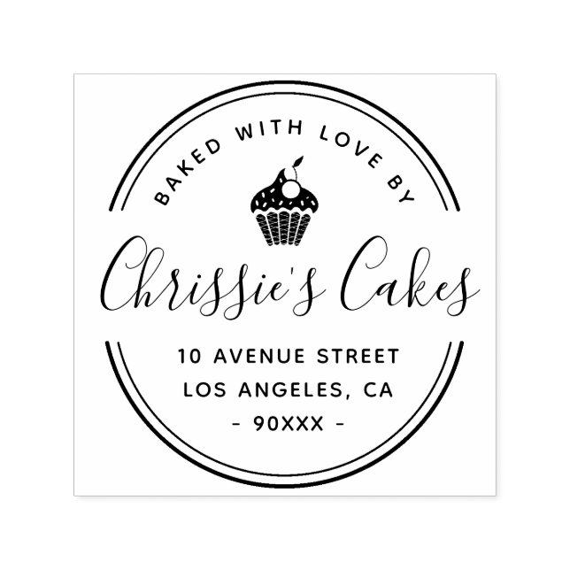 Sello Automático Guión elegante y negocio del logo de la panadería (Diseño)