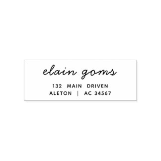 Sello Automático Guión moderno | Dirección de devolución elegante m