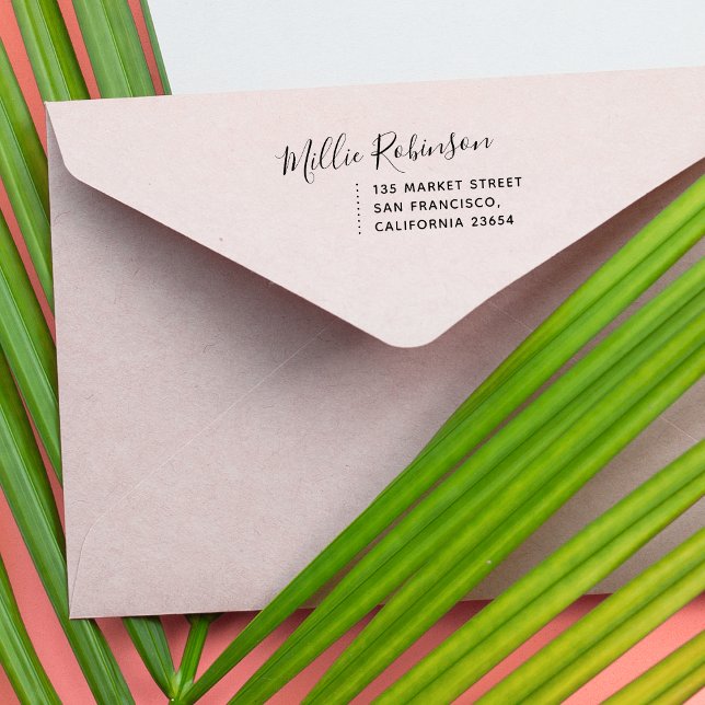 Sello Automático Guión moderno | Nombre personalizado y dirección d (Subido por el creador)