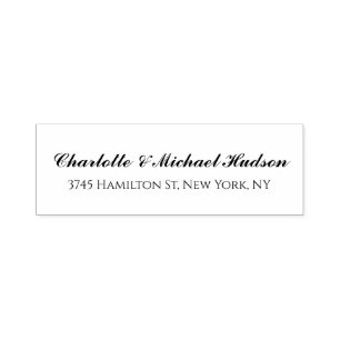 Sello Automático Guión negro blanco creativo elegante familiar