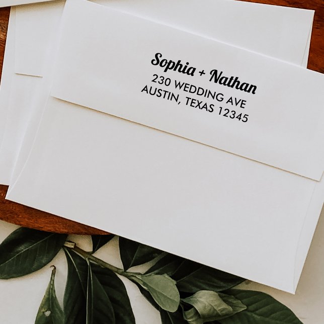 Sello Automático Guión retro del Boho | Dirección de devolución del (A retro return address label)