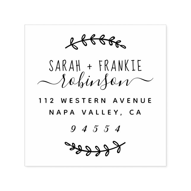 Sello Automático Guión ruso Dirección de devolución de pareja casad (Diseño)