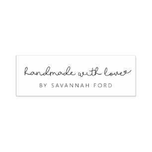 Sello Automático Guión simple hecho a mano con amor