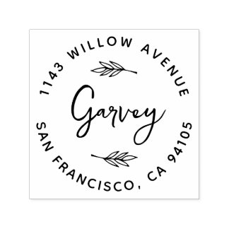 Sello Automático Guión y ramas dibujadas a mano | Dirección Rusa