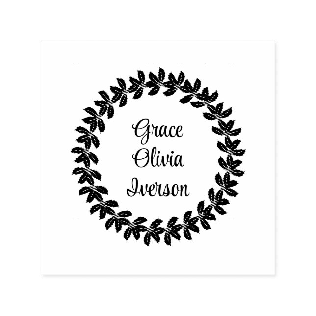 Sello Automático Guirnalda floral dibujada a mano (Diseño)