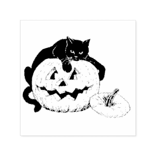 Sello Automático ~ HALLOWEEN ~ Dibujo de calabaza para gatos de épo (Diseño)