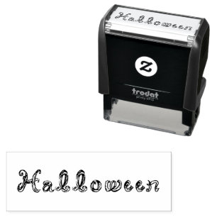 Sello Automático Halloween Fabric Font Letters Line Art