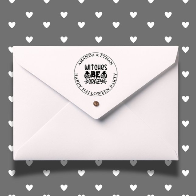 Sello Automático HALLOWEEN WITCHES BE CRAZY Theme (Add a playful touch to your Halloween crafts with our “WITCHES BE CRAZY” self-inking stamp.)