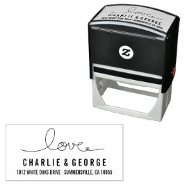 Sello Automático Hand Calligraphy Loopy Love String Boda moderno