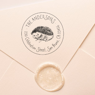 Sello Automático Hand Drawn Hedgehog Dirección de devolución de n