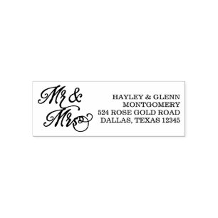 Sello Automático Hand Lettered Mr & Mrs Custom Name & Address