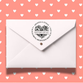 Sello Automático Hand made with Love Foral Theme