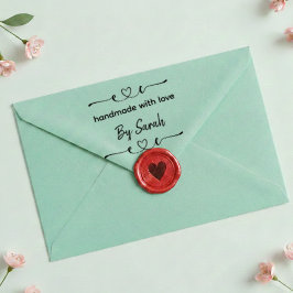 Sello Automático Handmade With Love Custom Name Label Stamp