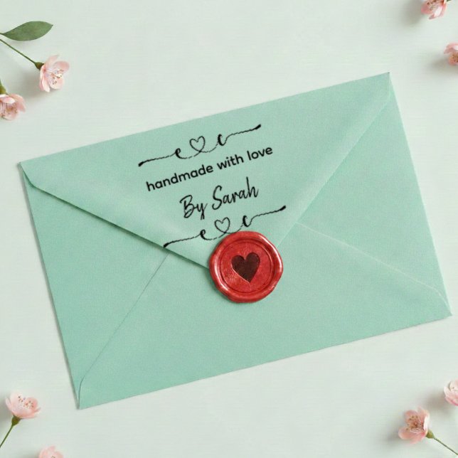 Sello Automático Handmade With Love Custom Name Label Stamp (Subido por el creador)
