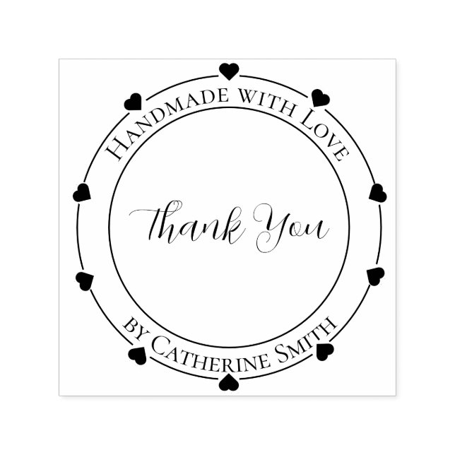 Sello Automático “Handmade with Love” Rubber Stamp (Diseño)
