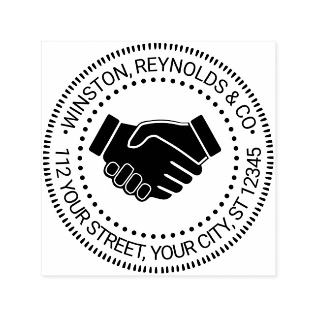 Sello Automático Handshake Business Professional Name Retener direc (Diseño)