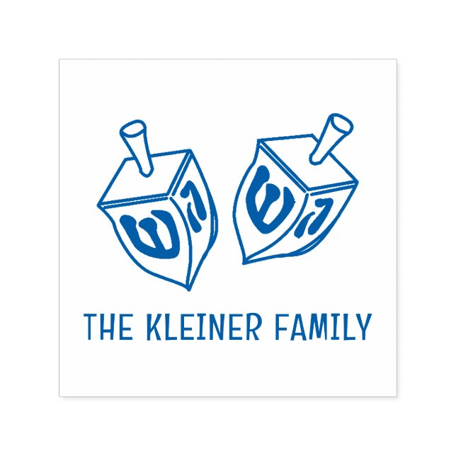 Sello Automático Hanukkah Dreidels nombre de familia festivo (Diseño)