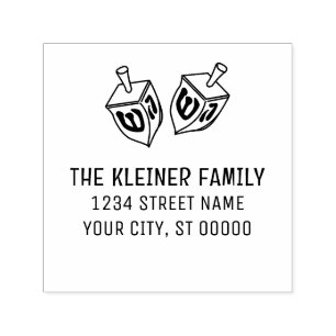 Sello Automático Hanukkah Dreidels Nombre Dirección de devolución