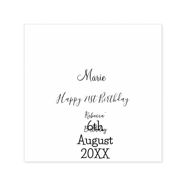 Sello Automático Happy 21st Birthday green add name monogram brown  (Diseño)