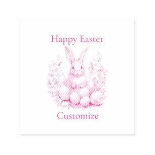 Sello Automático Happy Easter Bunny Basket Thunder_Cove