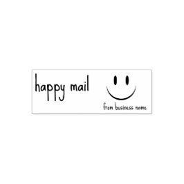 Sello Automático Happy Mail from Business Name Face Smile