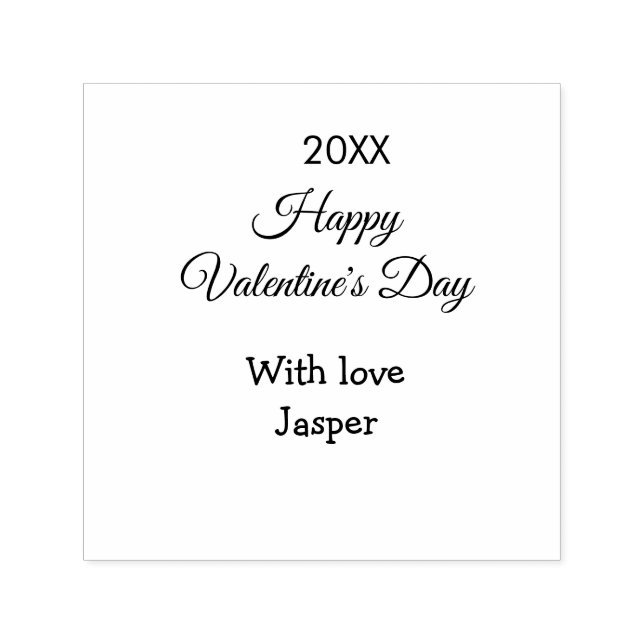 Sello Automático Happy Valentine's day name love simple year stylis (Diseño)