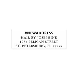 Sello Automático Hashtag Nueva dirección Movimiento comercial