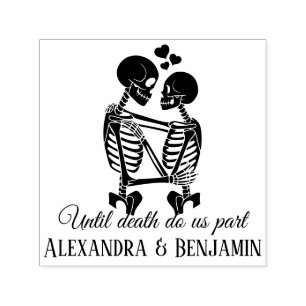 Sello Automático Hasta que la Muerte nos Separe Pareja de Esqueleto