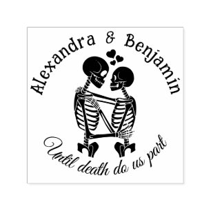 Sello Automático Hasta que la Muerte nos Separe Pareja de Esqueleto