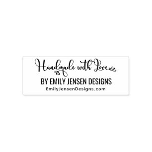 Sello Automático Hecho a Mano Con Amor #2 Nombre del Negocio URL de