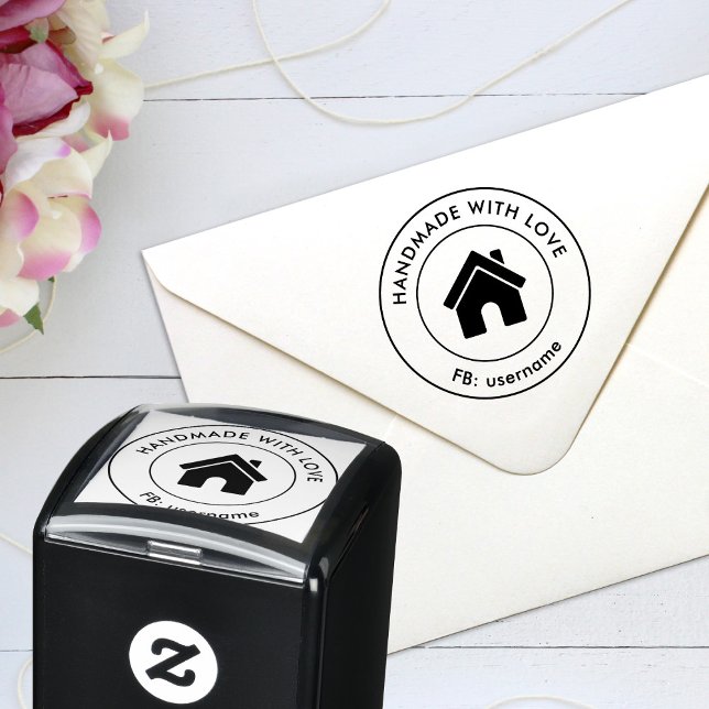 Sello Automático Hecho a Mano con Amor Logo de Texto Personalizado (Subido por el creador)