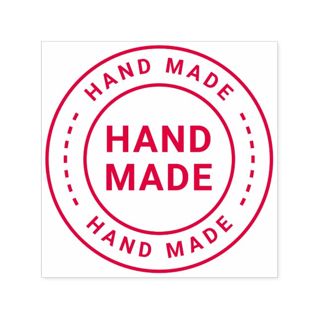 Sello Automático Hecho a Mano Con Amor Redondo (Diseño)