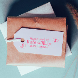 Sello Automático Hecho a mano por (texto personalizado) + nombre, u