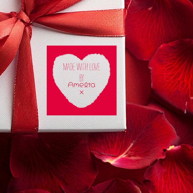 Sello Automático Hecho con amor Corazón Personalizado (Subido por el creador)