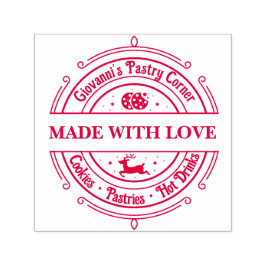 Sello Automático Hecho con amor Rojo Retro Moderno