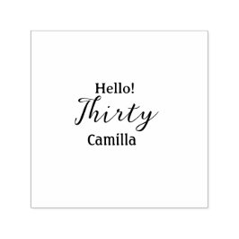 Sello Automático Hello thirty birthday name simple minimal elegant 