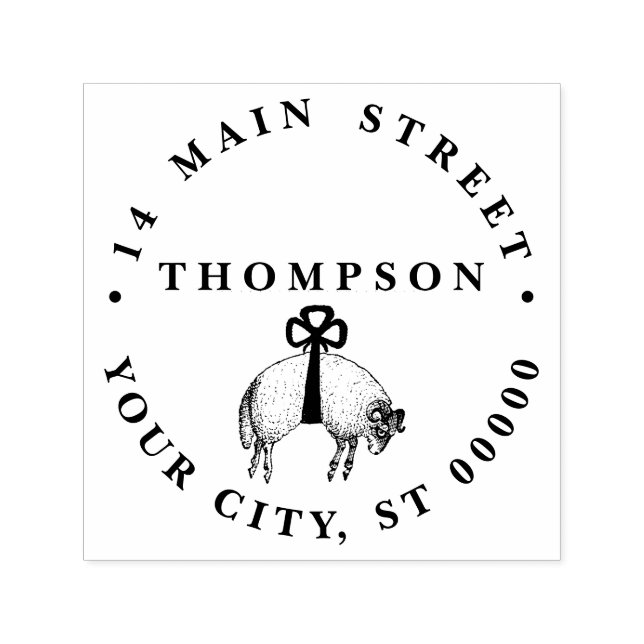 Sello Automático Heraldic Bang Fleece Ram Sheep Escudo Emblem (Diseño)