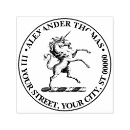 Sello Automático Heráldica Unicornio en el escudo de armas