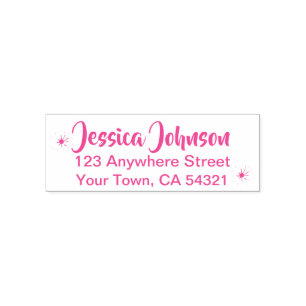 Sello Automático Hermosa dirección de devolución de nombre personal