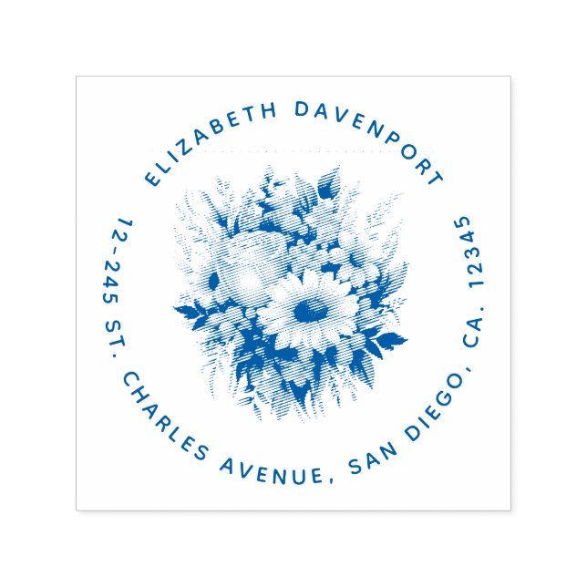Sello Automático Hermosa dirección de flores de Daisies (Diseño)