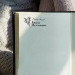 Sello Automático Hermosa rama de flores Nombre de vintage Placa del<br><div class="desc">De la biblioteca de sellos que se emiten con una rama llena de flores y hojas. Un plato de libro de flores para estampar tus libros.</div>