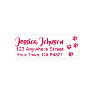 Sello Automático Hermosas Huellas de Perro con Nombre Personalizado